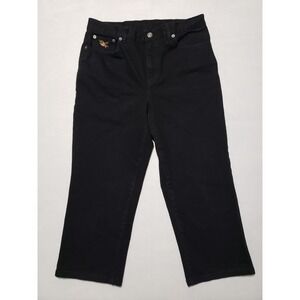 American Living Capri Jeans Womens 8 Black 5 Pockets Mid Rise Button Fly 30W